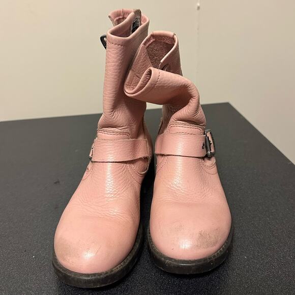 Girls Frye Youth Engineer Boot Pink Leather Biker Pull On Bootie Size 12.5 Girls - Picture 2 of 15